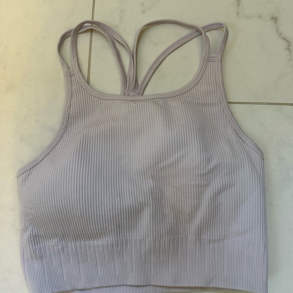 Lilac Ribbed Athletic Bralette